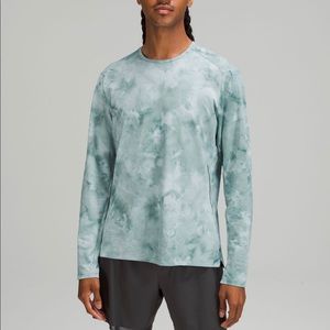 NWT Men's Lululemon Fast Free Long Sleeve Running Shirt Tie Dye Teal M